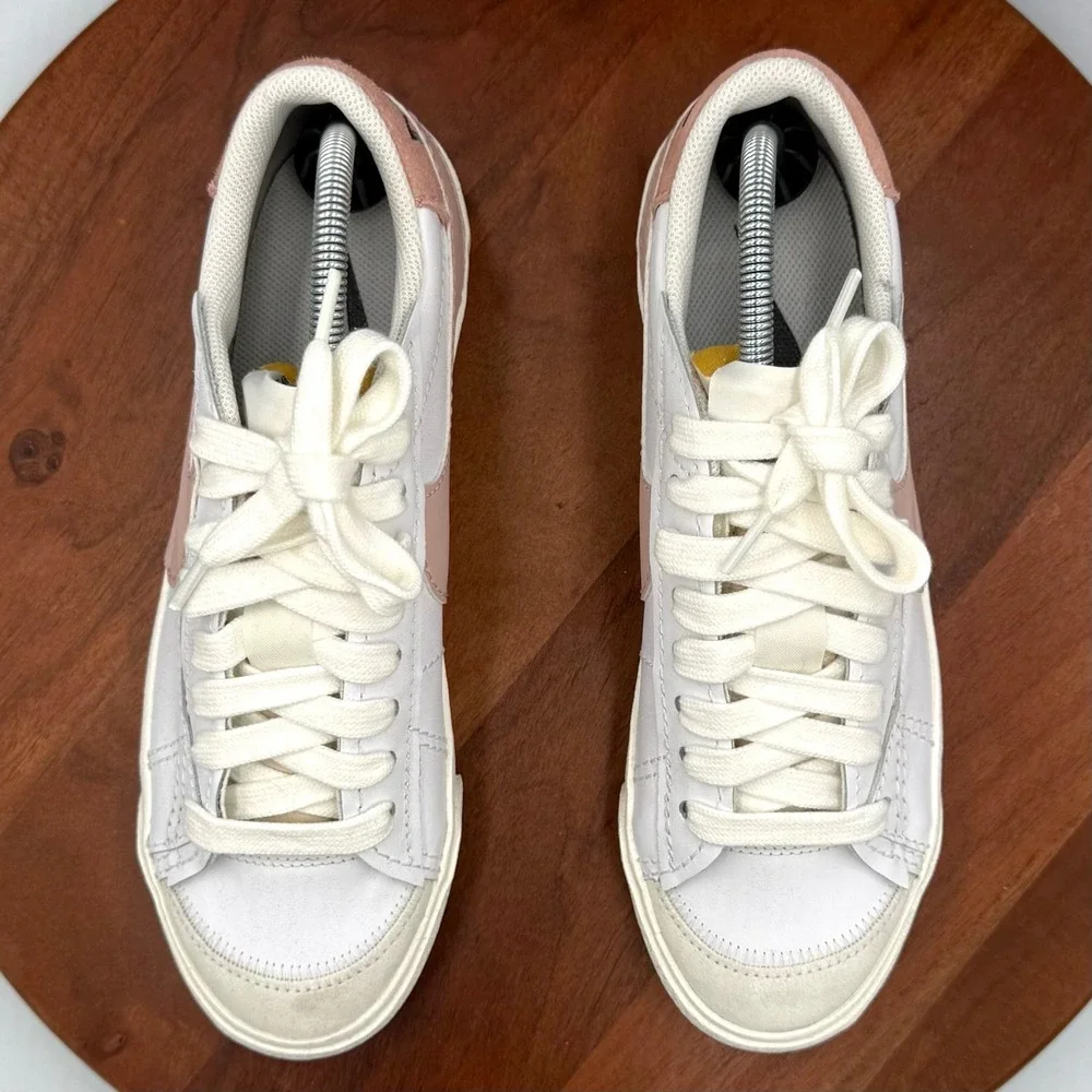 Nike Blazer‎ Low 77 Sneakers Jumbo White Pink Oxford Retro DQ1470-102 Womens 11